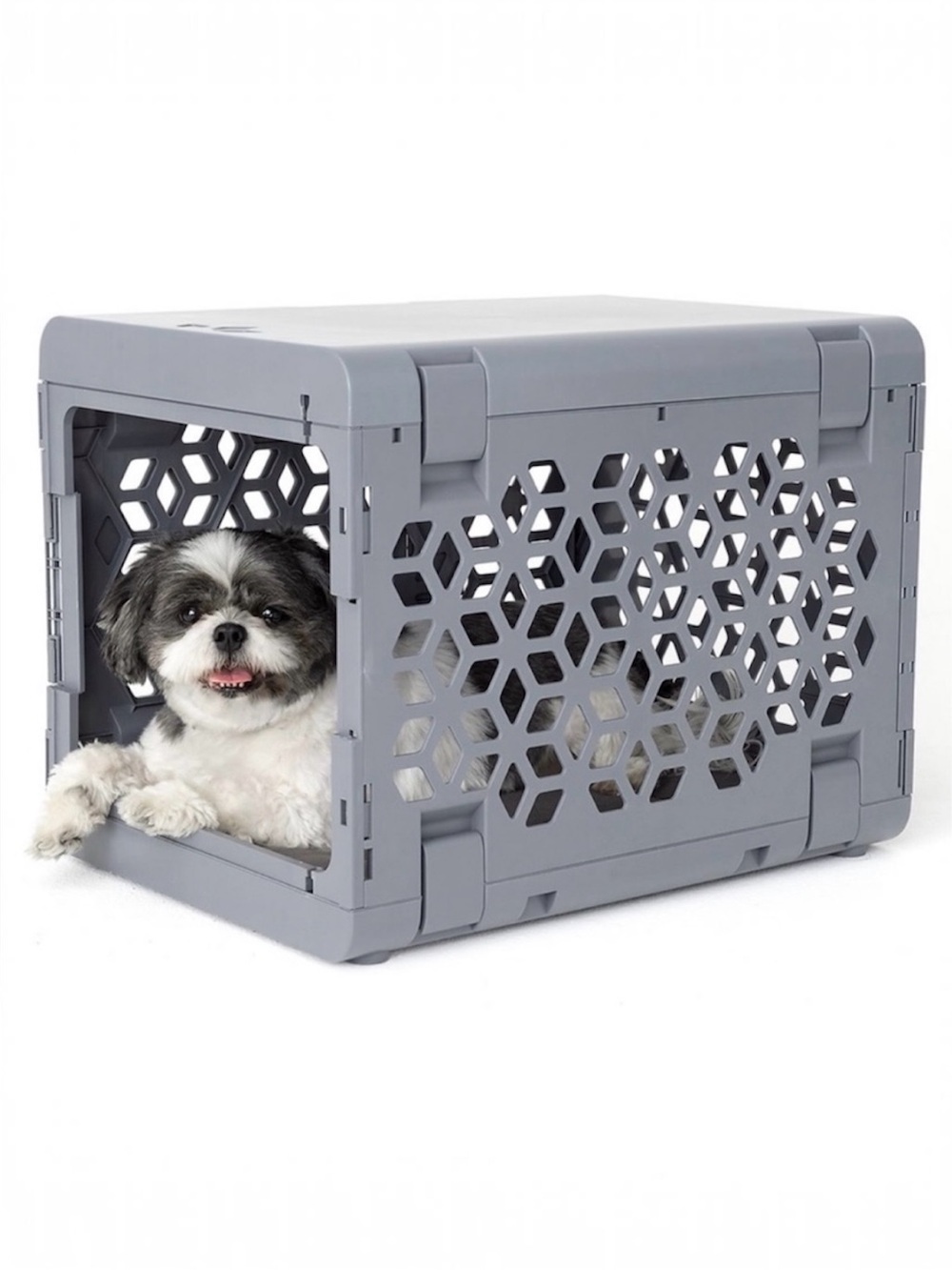 NEW - KindTail PAWD Dog and Cat Crate Carrier - Small Gray Collapsible